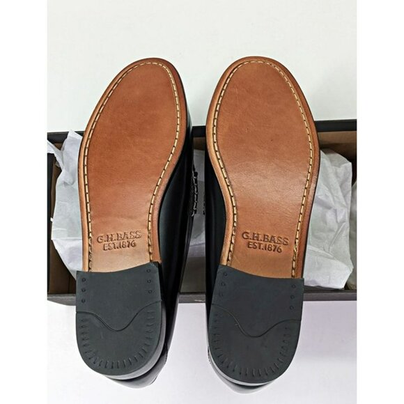 G.H. Bass & Co. Two-Tone Black and White Loafers - Picture 10 of 12